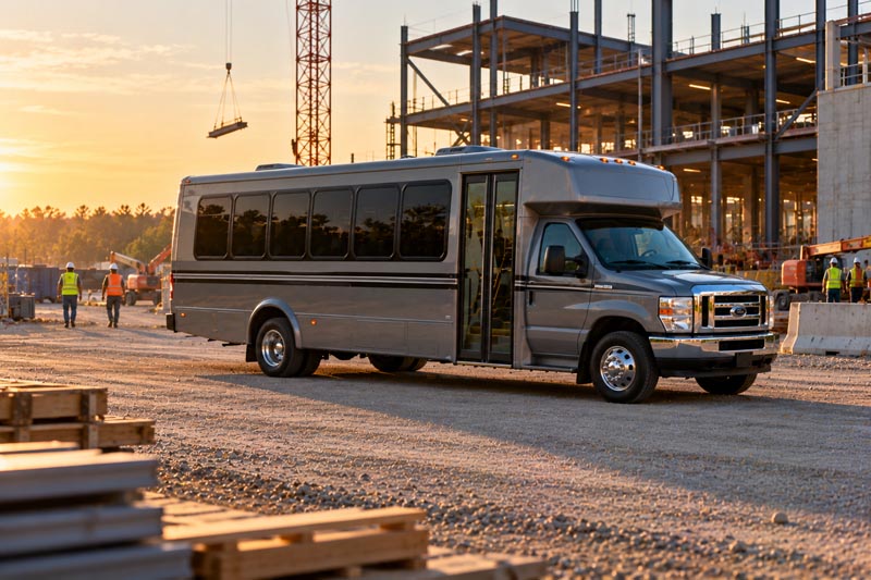 Construction Site Shuttle Bus Rentals in Reston, VA